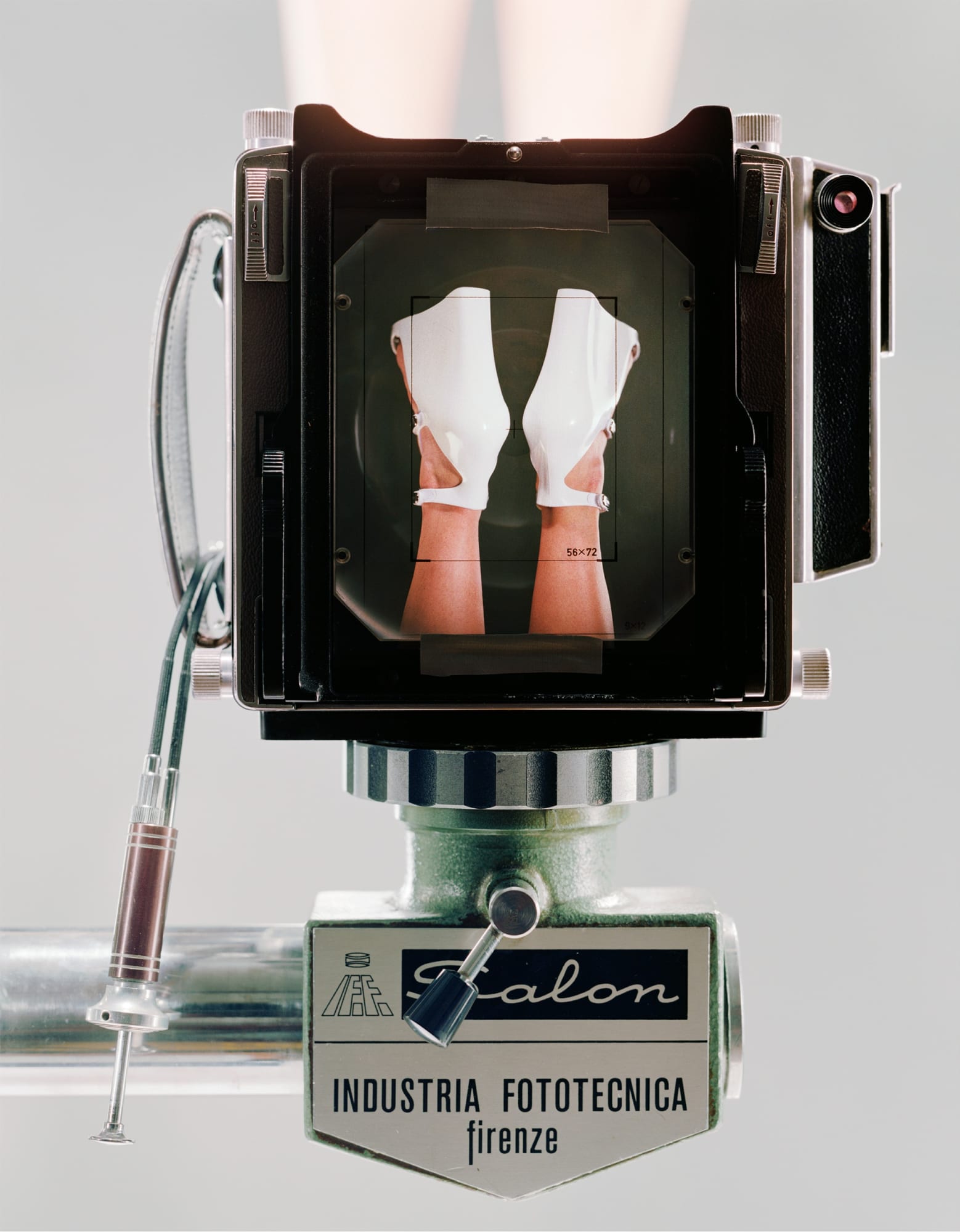 Christopher Williams Linhof Technika V fabricated in Munich, Germany. Salon Studio Stand fabricated in Florence, Italy. Dual cable release. Prontor shutter. Symar-s lens 150mmm/f 5.6 Schneider kreuznach. Sinar fresnel lens placed with black tape on the ground glass. (White) Dirk Schaper Studio, Berlin, June 19, 2007, 2008 C-print 33 3/4 x 29 1/4 x 1 1/2 in 85.7 x 74.3 x 3.8 cm (framed)