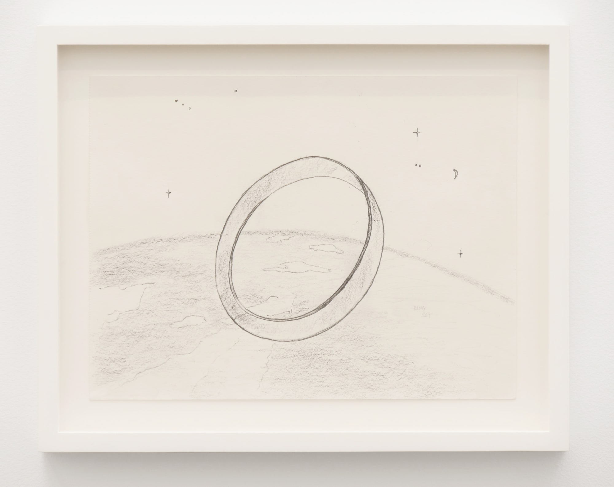Trevor Paglen Shuttlecock Picosat Concept, 2013 Graphite on paper 12 x 14 3/4 in 30.5 x 37.5 cm