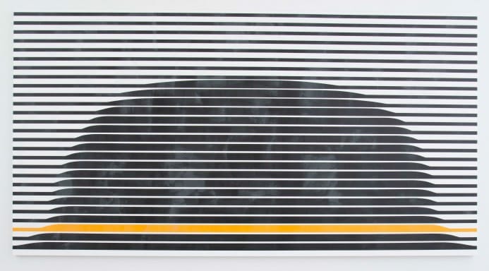 Sean Paul Dawn, 0.053 SEC., 2017 Ultraviolet-curable pigmented ink and acrylic on polyester/polymide 60 x 114 in 152.4 x 289.6 cm