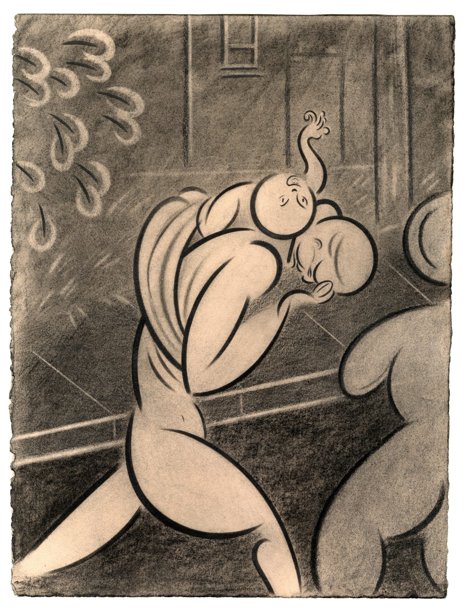 Koak Breather, 2019 Graphite, charcoal and casein on fawn rag paper 15 x 11 in 38.1 x 27.9 cm