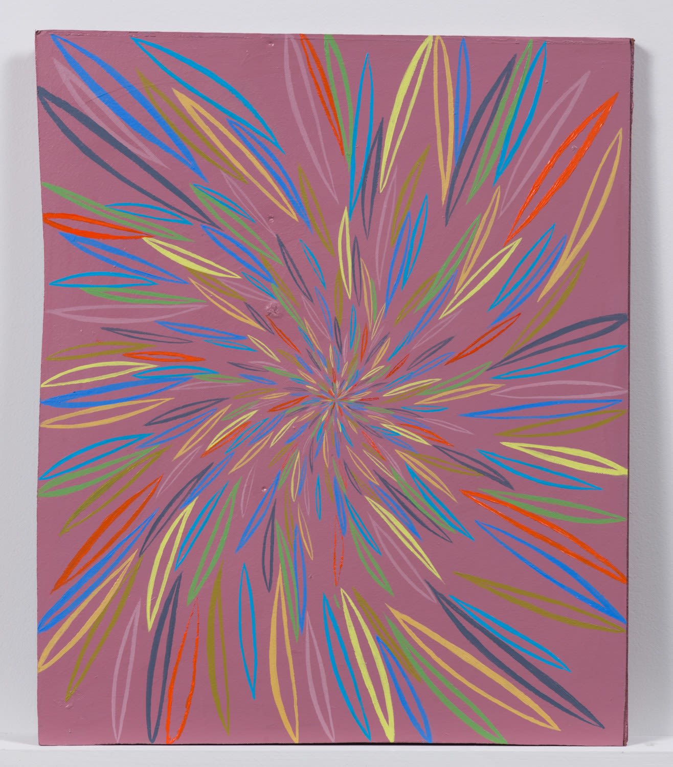 Chris Johanson back of Untitled (with subject matter) #3, 2018 Acrylic on found wood, double-sided 20 1/2 x 24 in 52.1 x 61 cm