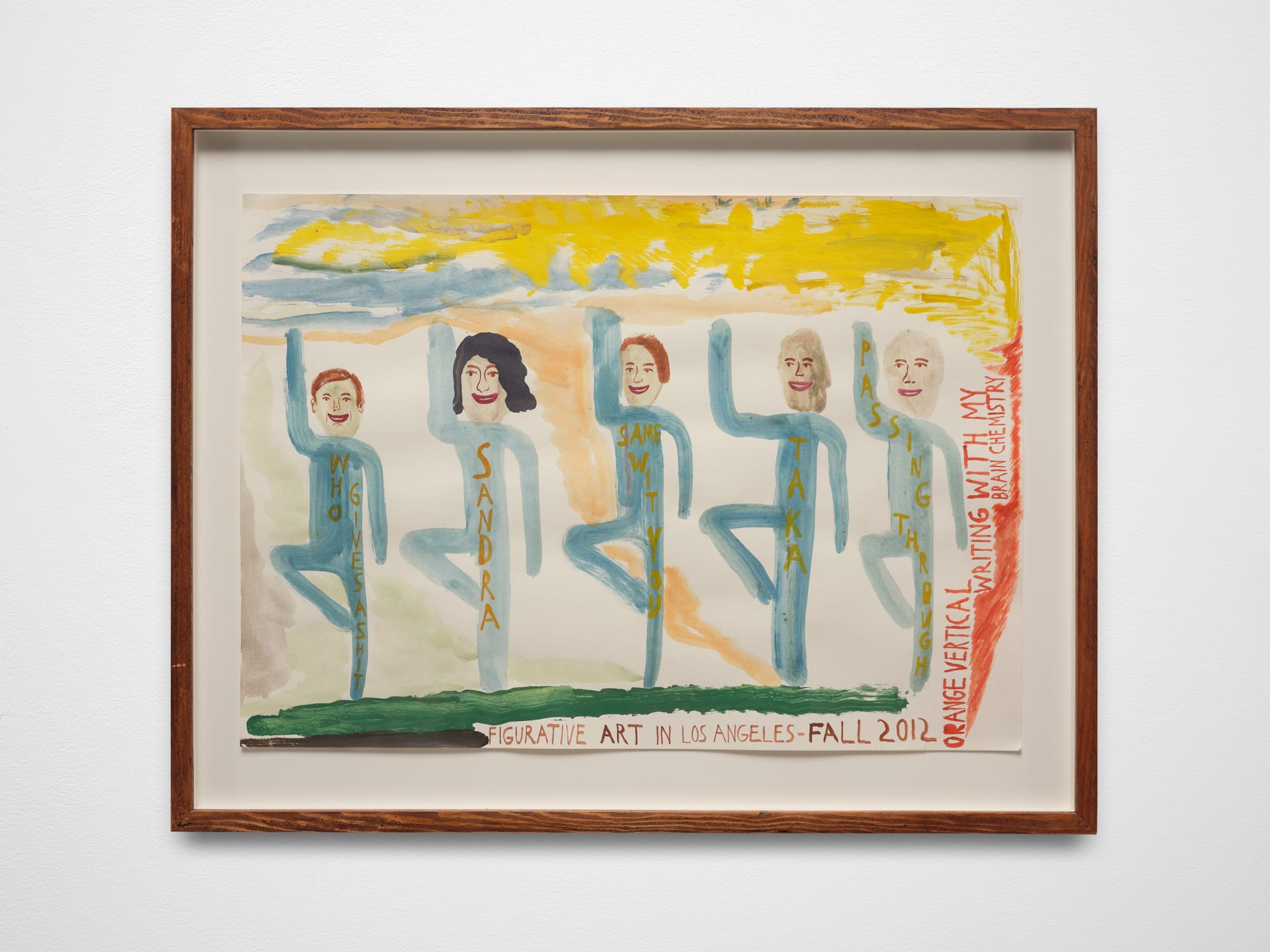 Chris Johanson Figurative Art in Los Angeles–Fall 2012, 2013 Acrylic on paper 16 1/2 x 23 1/4 in 41.9 x 59.1 cm