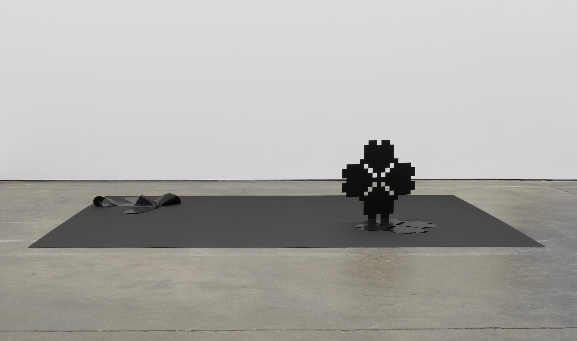 Laeh Glenn Down, 2016 Powder coated steel, silicone, vinyl 22 x 120 x 96 in 55.9 x 304.8 x 243.8 cm