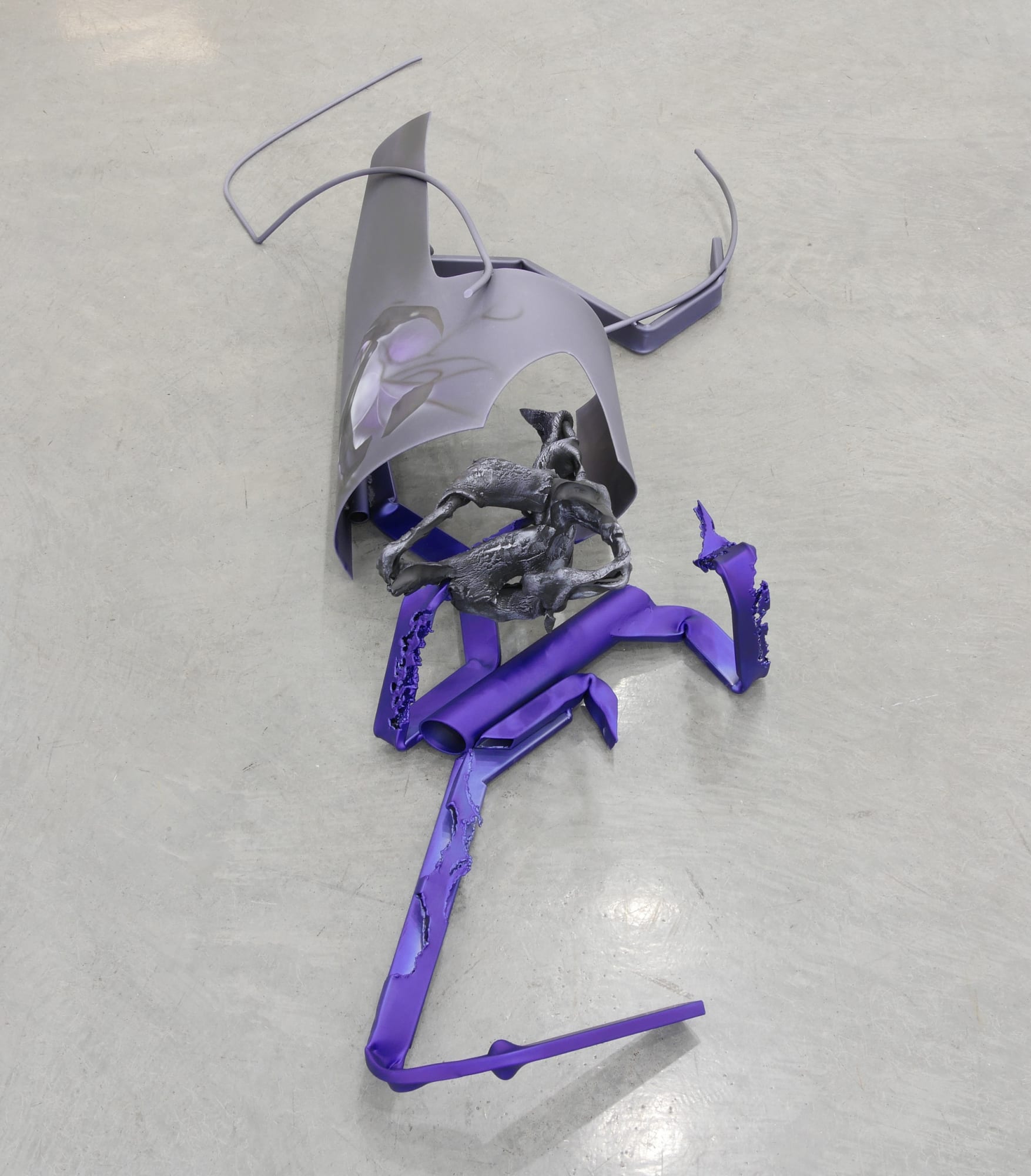 Nate Boyce Incursion 1, 2016 Powder coated steel, urethane, acrylic, and epoxy 10 1/4 x 68 x 27 1/4 in 26 x 172.7 x 69.2 cm