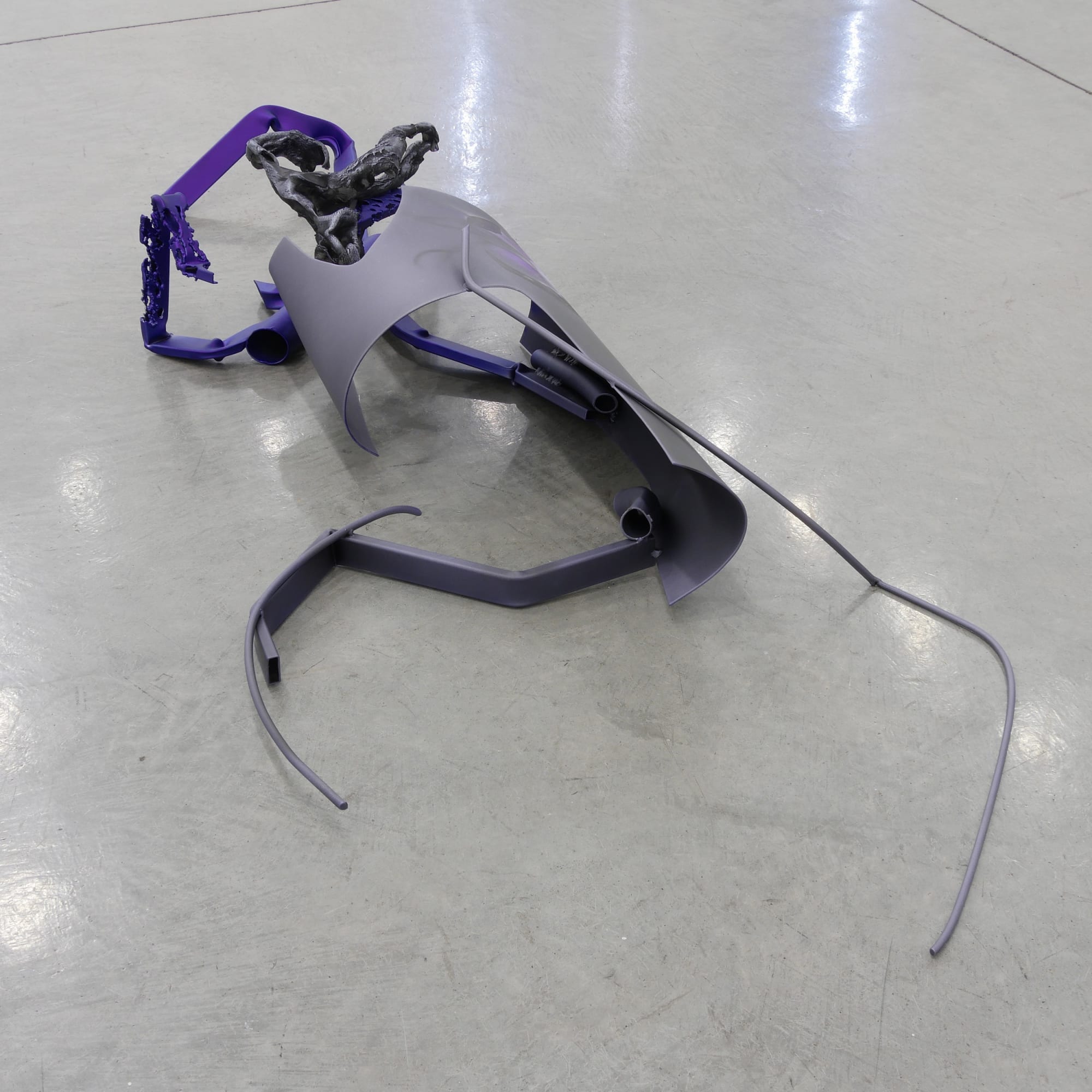 Nate Boyce Incursion 1, 2016 Powder coated steel, urethane, acrylic, and epoxy 10 1/4 x 68 x 27 1/4 in 26 x 172.7 x 69.2 cm