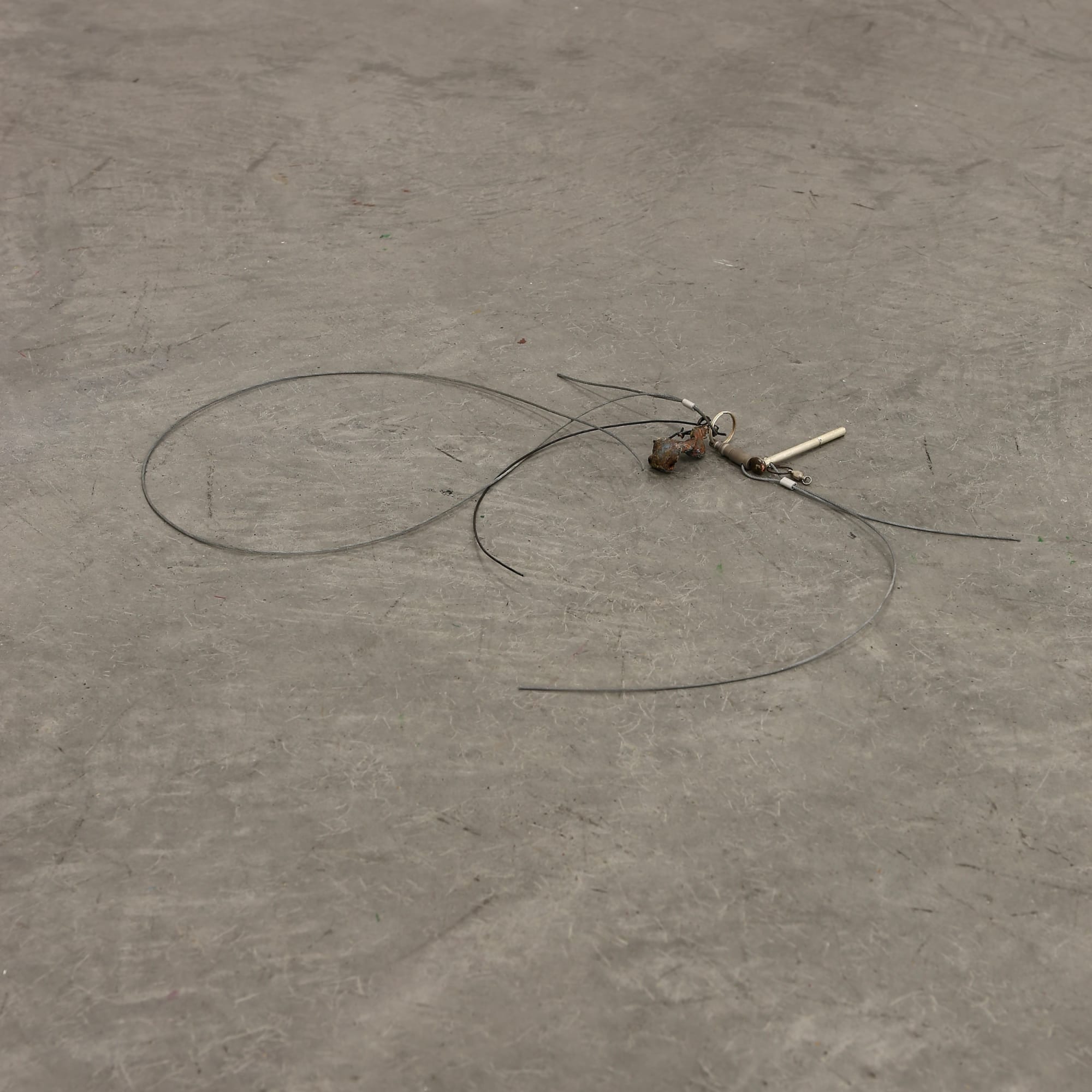 K.R.M. Mooney Circadian Tackle VI, 2015 Boiled cable, cast silver ingot, cast chanterelles in silver, liver of sulfur, steel wire, silver solder, aluminum 27 x 22 x 2 in 68.6 x 55.9 x 5.1 cm