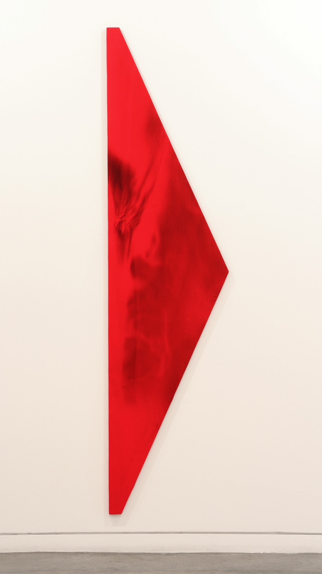 Liam Everett Mood brings one to its there, alongside and upon, 2012 Ink, acrylic, alcohol, sea salt on flannel over wooden stretchers 95 1/2 x 23 3/4 in 242.57 x 60.33 cm