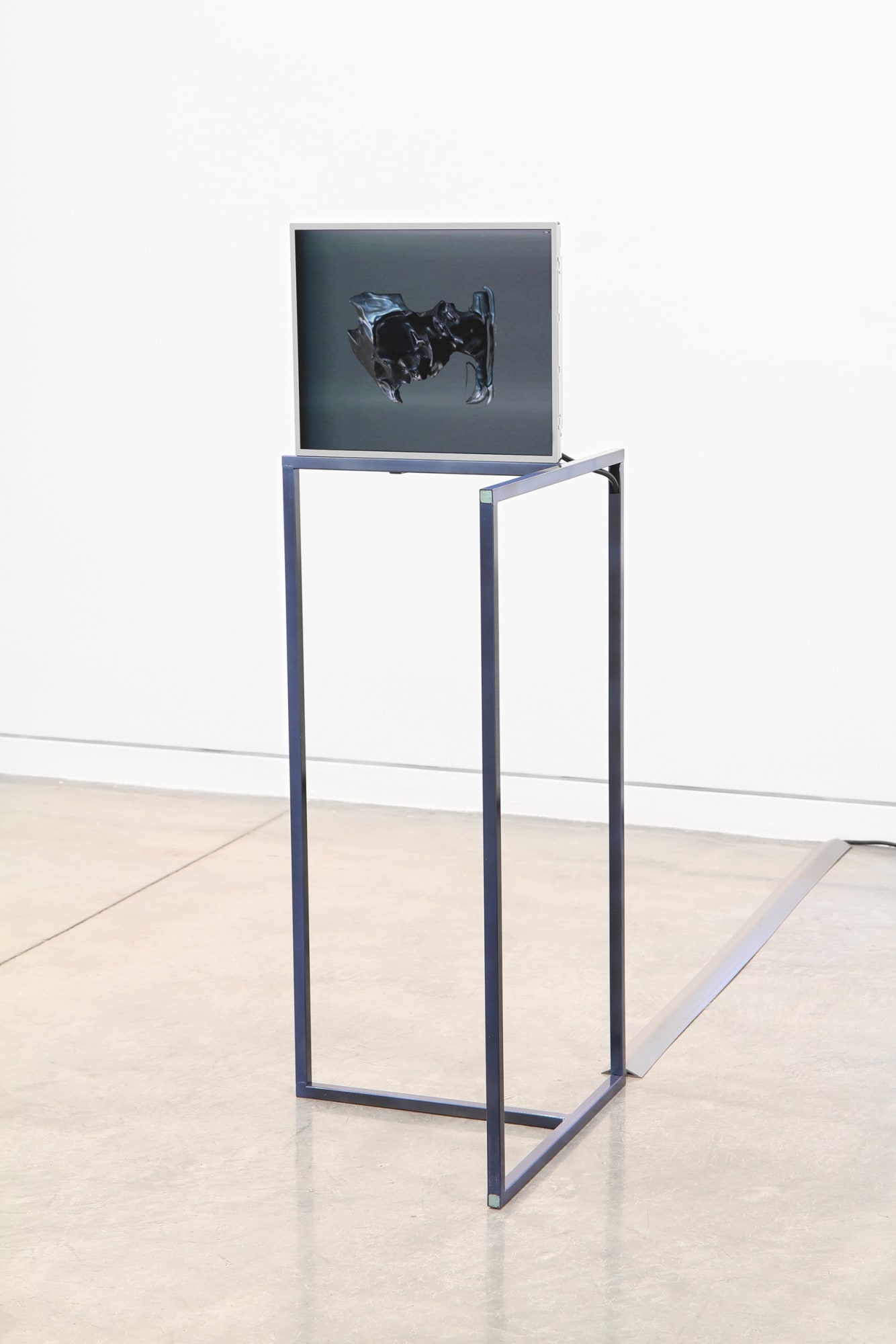 Nate Boyce R-3, 2012 Single channel HD video, steel, foam, electronics, acrylic, urethane 50 1/2 x 17 1/2 x 21 in 128.27 x 44.45 x 53.34 cm