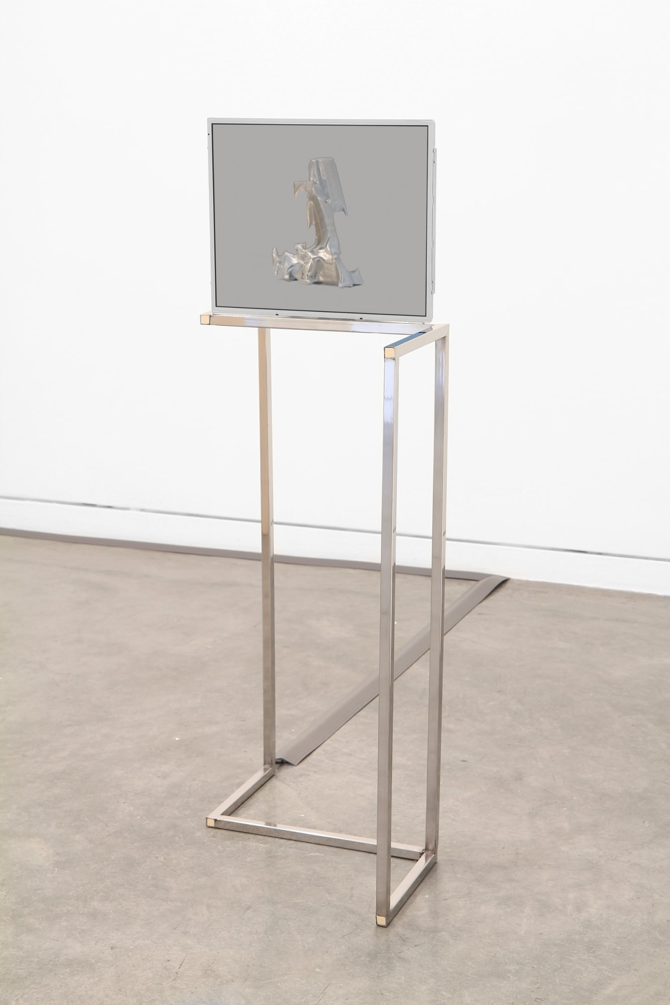 Nate Boyce R-4, 2012 Single channel HD video, steel, foam, electronics, acrylic, urethane 50 1/2 x 17 1/2 x 21 in 128.27 x 44.45 x 53.34 cm