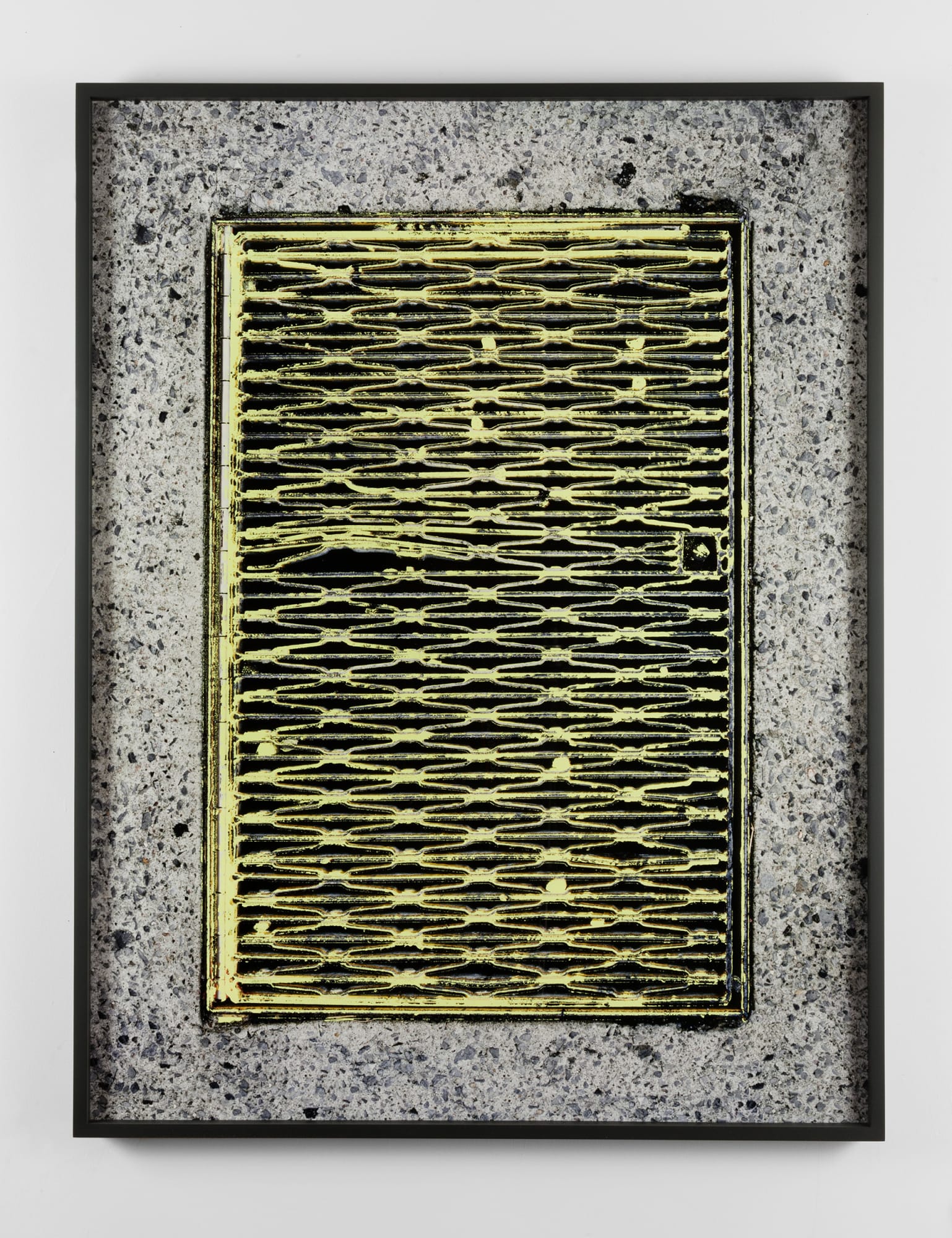 Matt Keegan Yellow Grate, 2014 C-print with silkscreen on UV plexi 47 x 36 in 119.4 x 91.4 cm