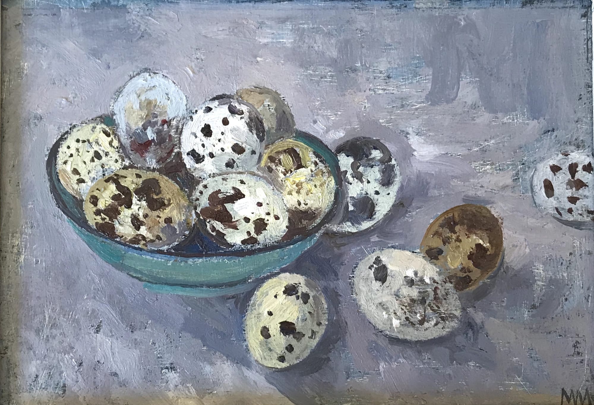 Muriel Mallows , Quails Eggs in Bowl, 2019