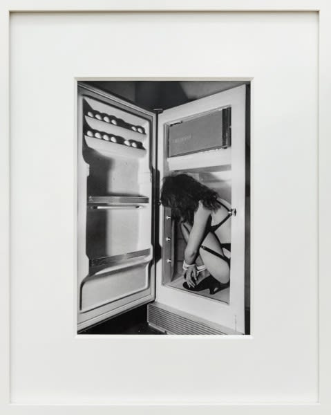 Jimmy DeSana Refrigerator, 1979 Vintage Black and White Gelatin Print Image size: 24.3 cm x 16.5 cm (WG/SANJ00170)