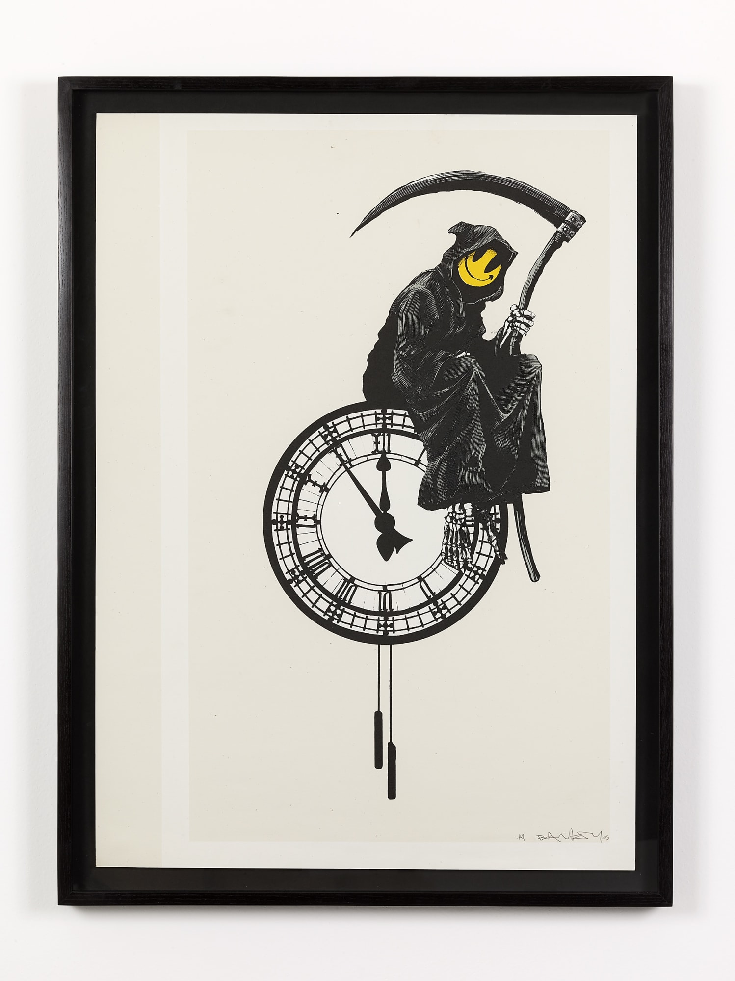 Banksy Beige Uncut Grin Reaper print