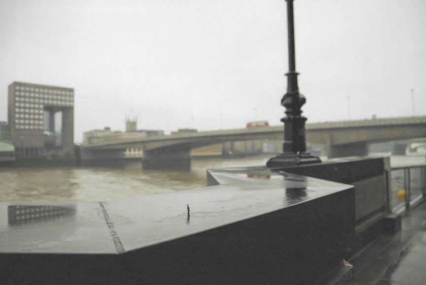 Slinkachu Downpour context shot print