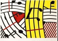 Roy Lichtenstein Composition IV print. musical shapes