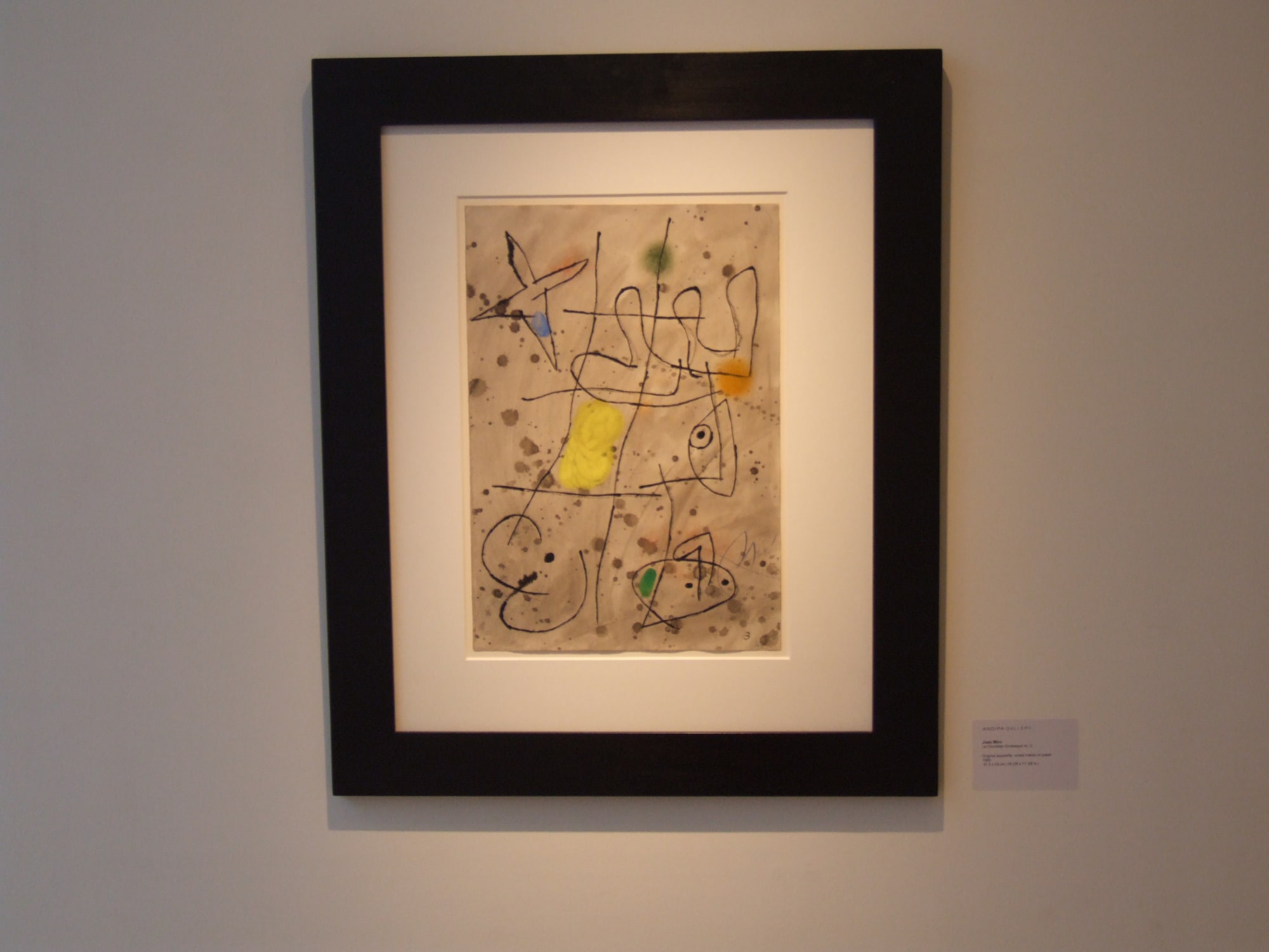 Joan Miro works on paper exhibition hanging at Andipa gallery
