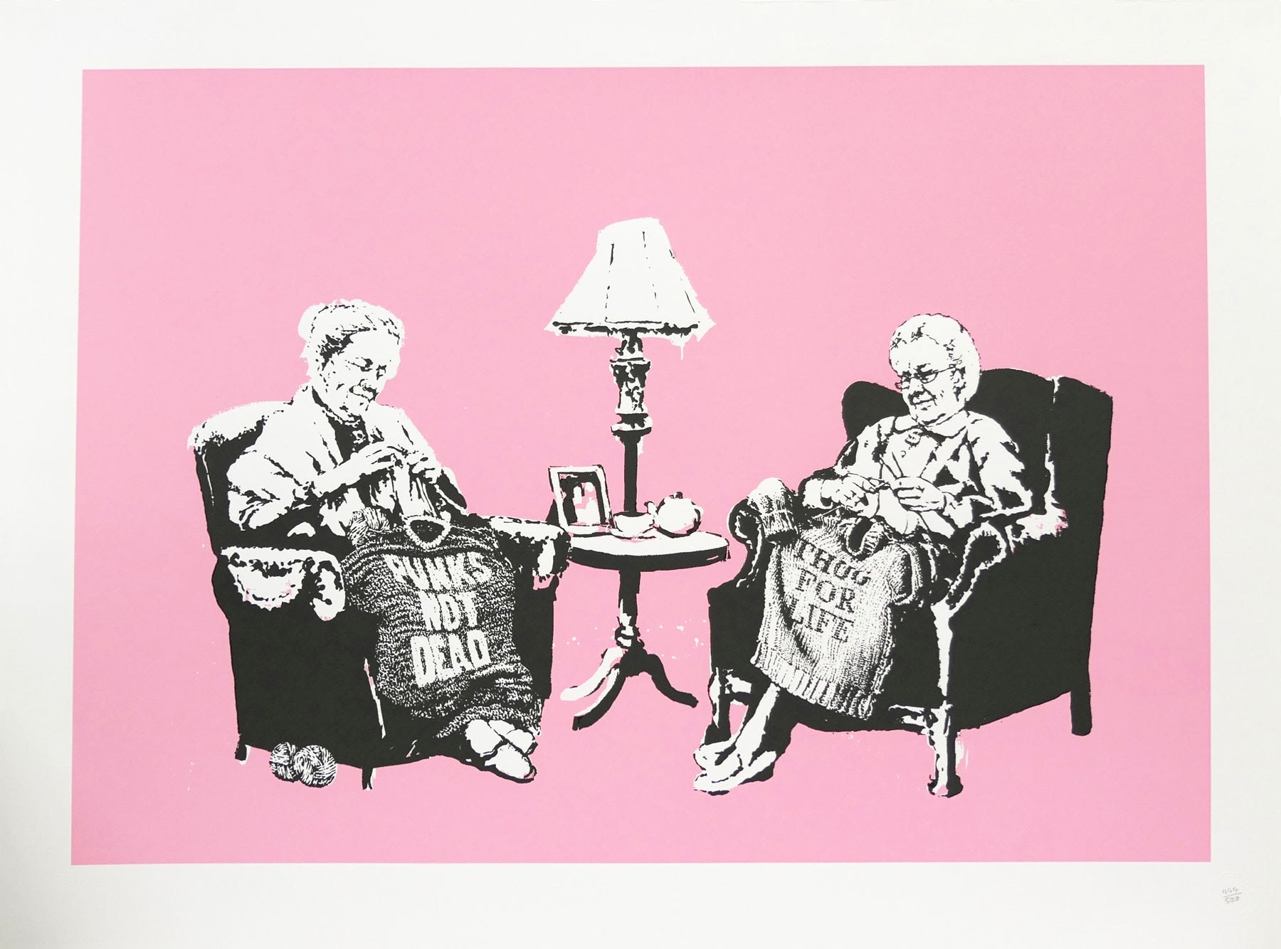 Banksy Grannies Screen Printed Art