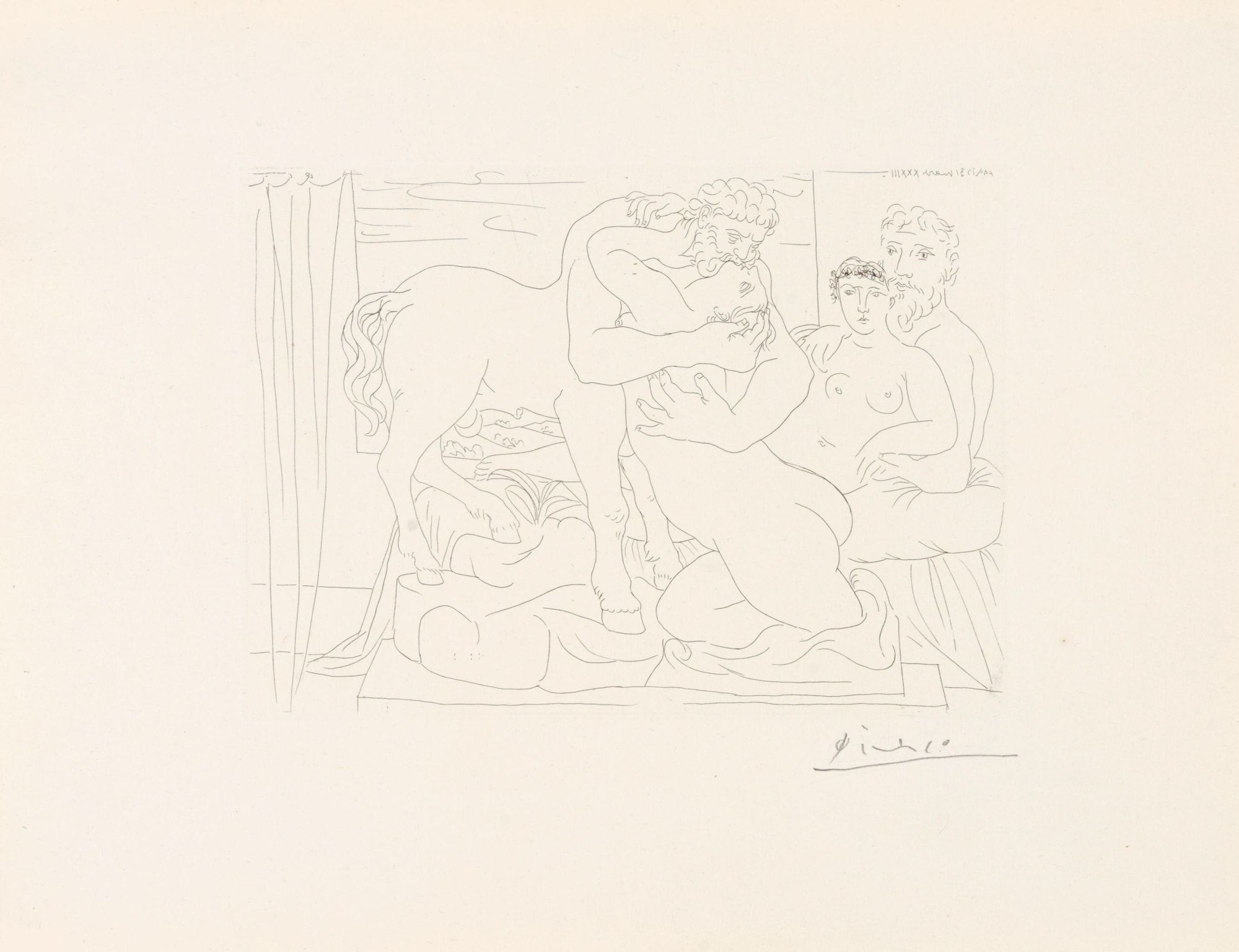 picasso Le Repos Centaure Et Une Femme