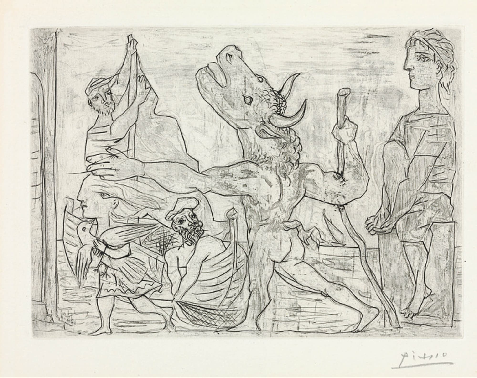 Picasso Minotaure Aveugle Guide Par Une Filette Three