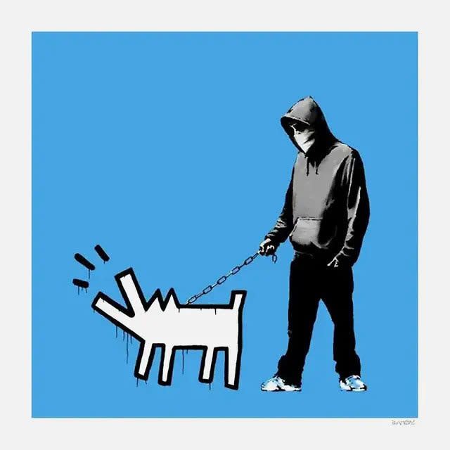 Choose Your Weapon Blue by Banksy Meaning