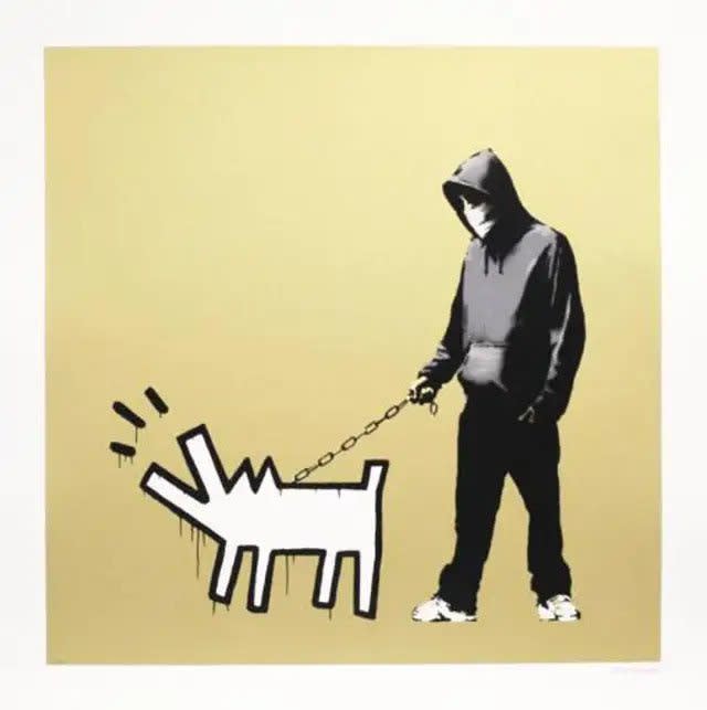 Choose Your Weapon Gold by Banksy Meaning