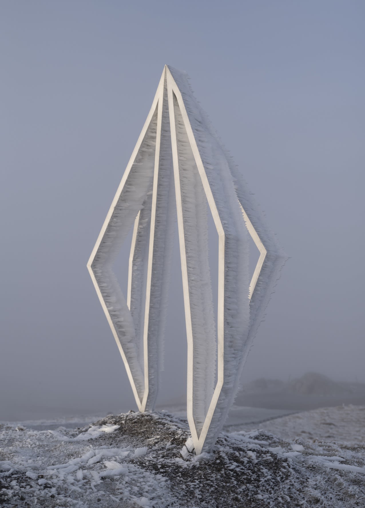 Sabine Mirlesse, Installation view, Chrystalline, summit of the Puy-de-Dôme volcano, France.