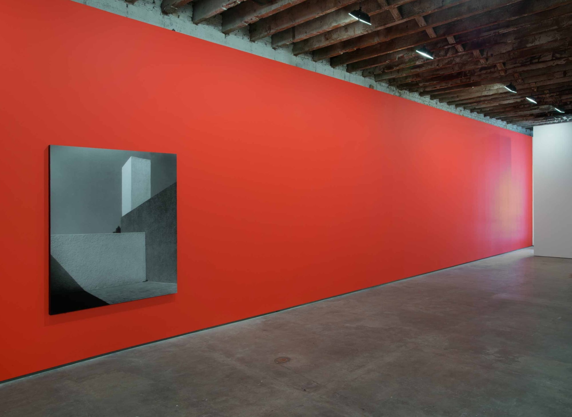 Terence Gower Installation view, El Muro Rojo (Barragán) at Simon Preston Gallery, New York, USA, 2013.