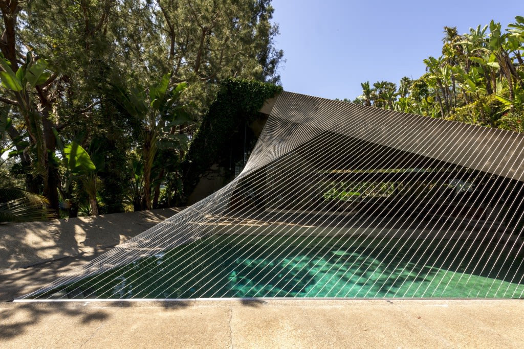 Xavier Veilhan Installation view 'Architectones', 2013 at Sheats-Goldstein Residence, Los Angeles, Lautner, 2013