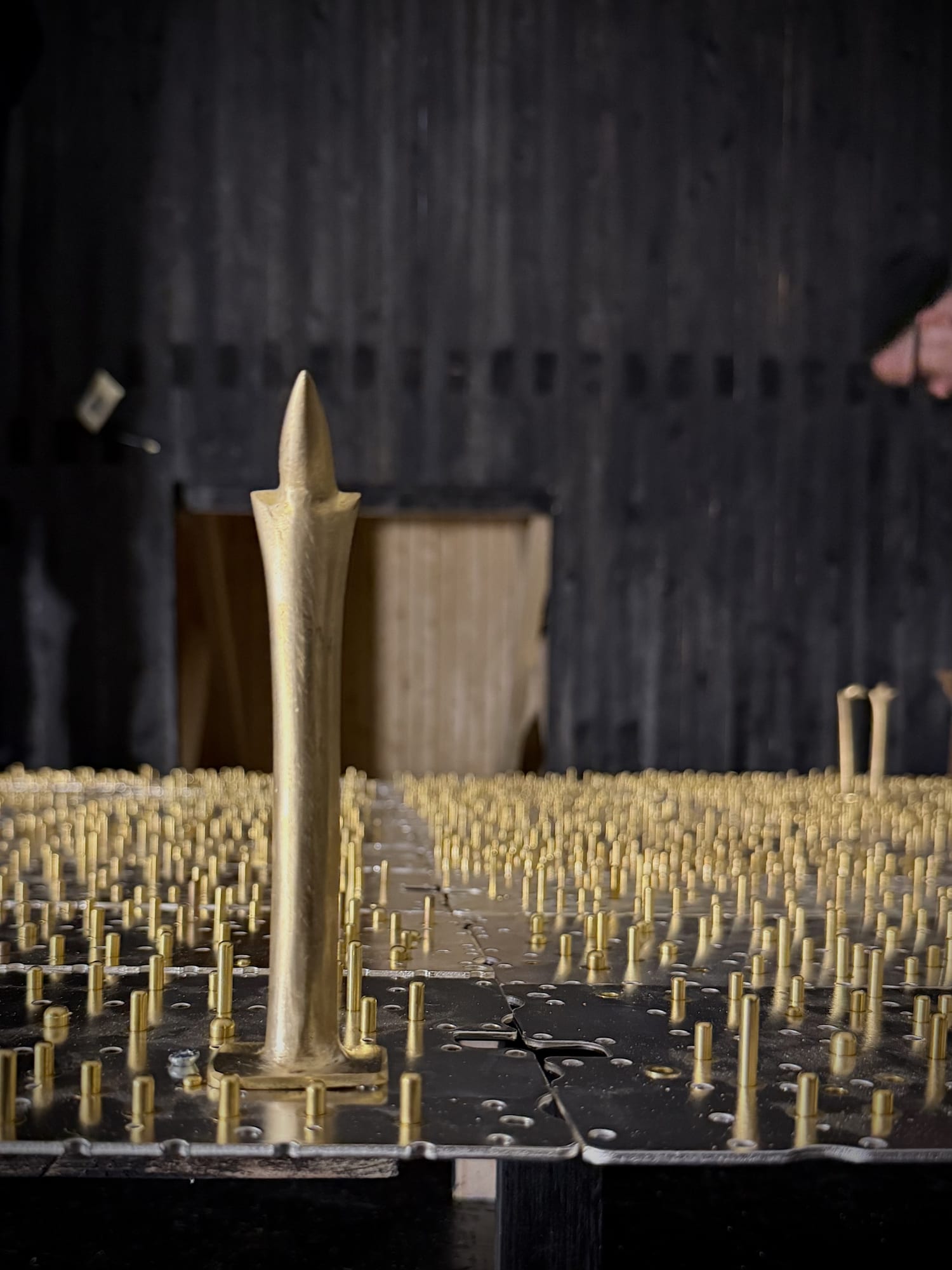 Installation view of Theresa Traore Dahlberg, Signals Beyond, 2025. Helsinki Biennial, Vallisaari Island, 2025. Photo: Theresa Traore Dahlberg.