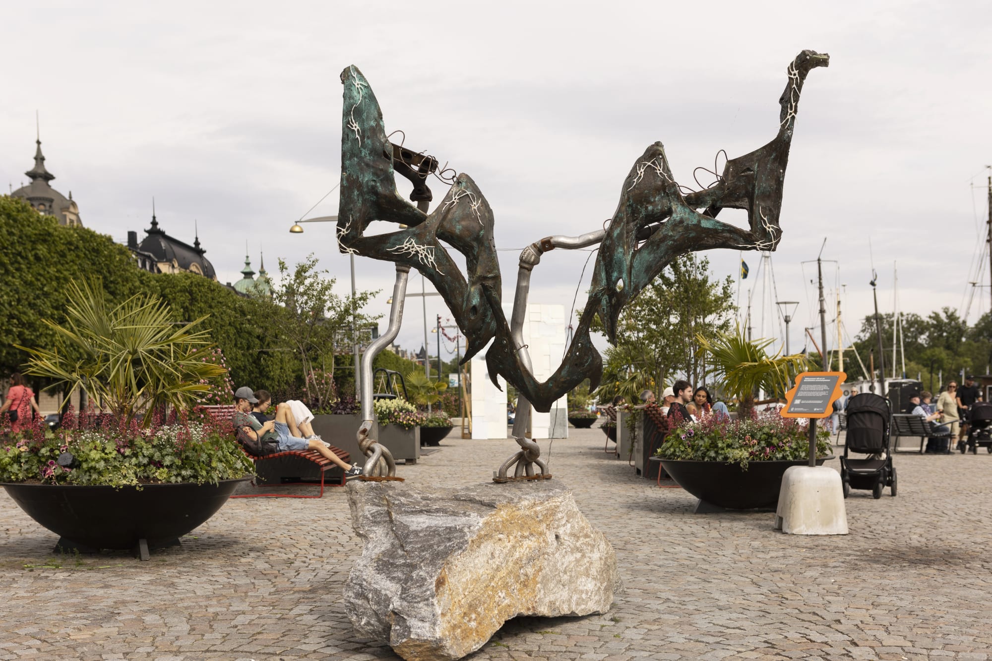 Yngvild Saeter, Gadus (2025), on view at Strandvägen, Stockholm, 2025. Photo: Giulia Cairone / Stockholm Konst