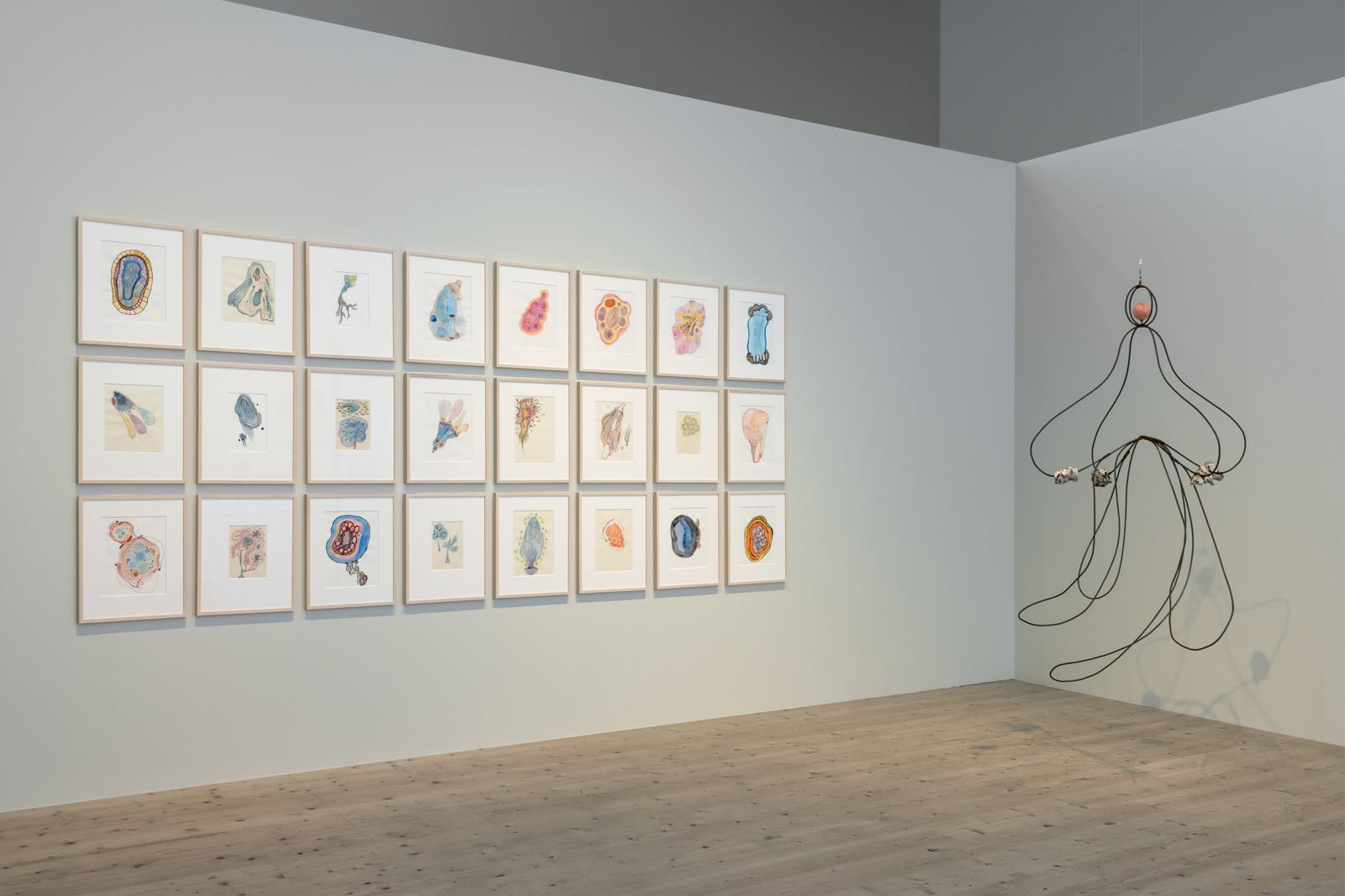 Installation view, Carin Ellberg, It may be something the sea lays at my feet, The Nordic Watercolour Museum, Skärhamn, Sweden, 2022.