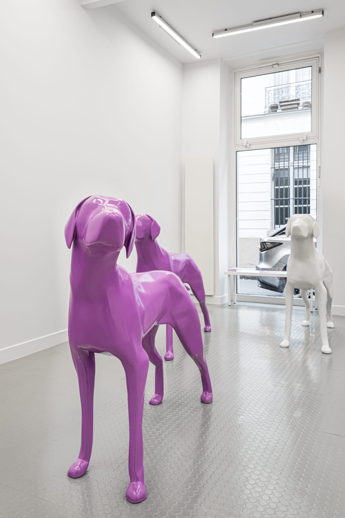 Installation view, Xavier Veilhan, Chien, at Andréhn-Schiptjenko, Paris, 2020. © C. Maignien