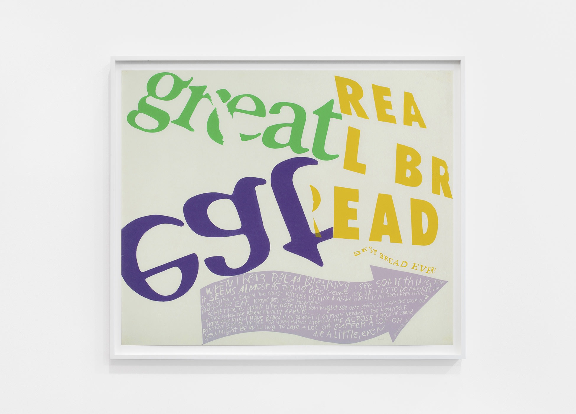 Corita Kent greetings, 1967 Screenprint 30 x 36 in (76.2 x 91.4 cm)