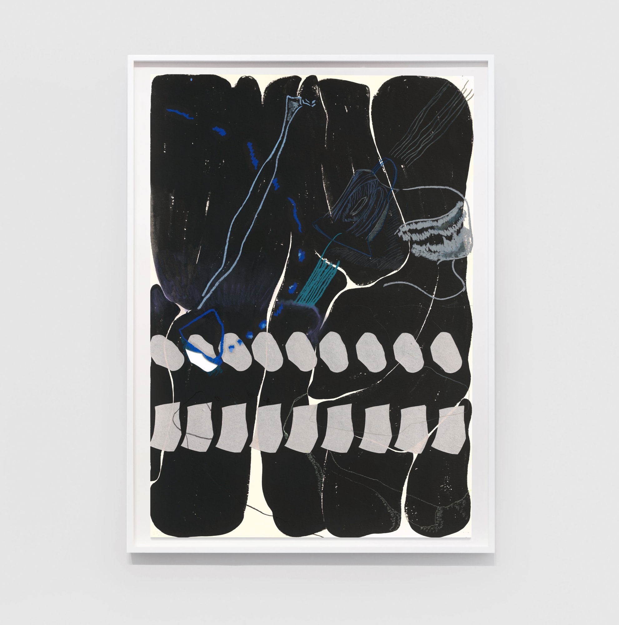 He Xiangyu Palate 19-1-38, 2019 Charcoal, pencil, colored pencil, oil stick, Japanese ink, acid-free oil-based marker, acid-free glue on paper 39 3/8 x 27 9/16 in (100 x 70 cm) $10,500