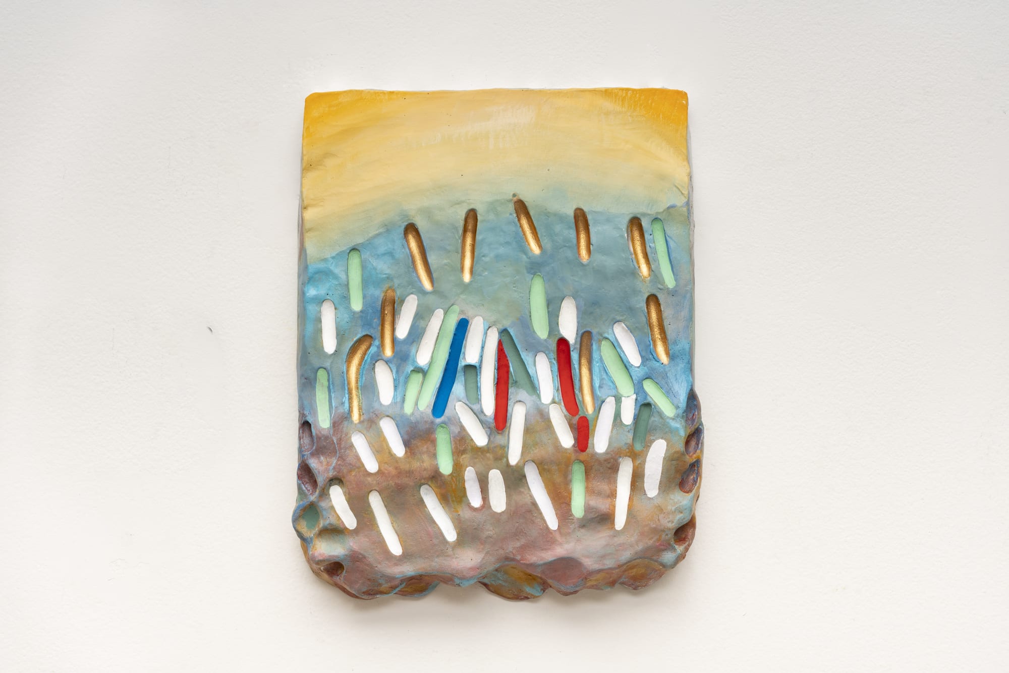 Erika Verzutti Headlines, 2020 Oil and acrylic on aluminum 20 1/16 x 16 1/8 x 3 1/2 in (51 x 41 x 9 cm)