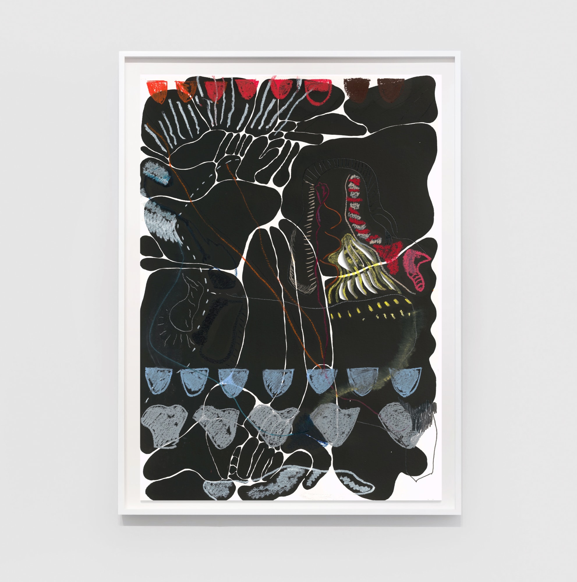 He Xiangyu Palate 19-1-22, 2019 Charcoal, pencil, oil stick, Japanese ink, acid-free oil-based marker on paper framed: 41 3/16 x 29 3/8 x 1 5/8 in (104.6 x 74.6 x 4 cm)