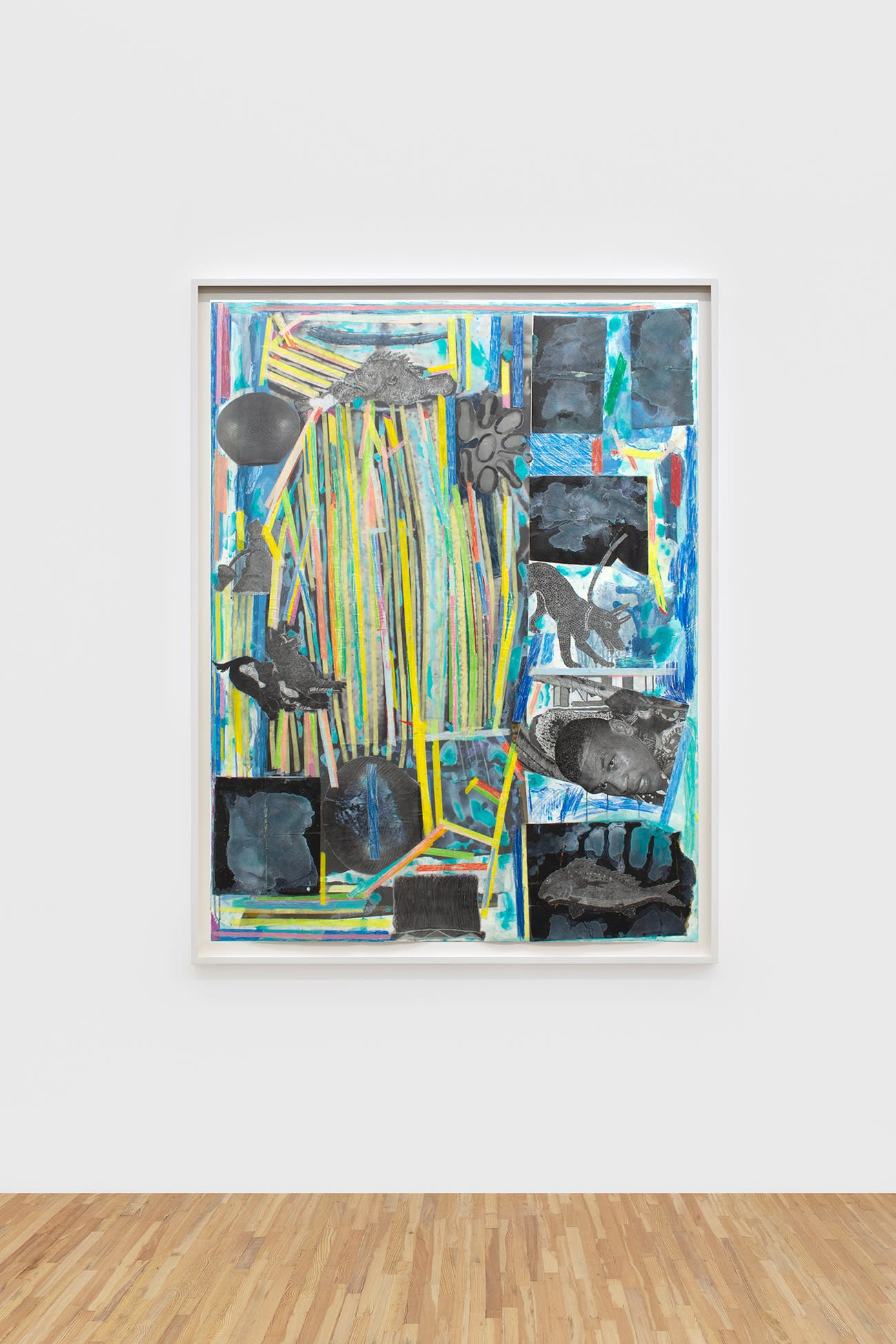 Moshekwa Langa Proximities, 2017 Mixed media on paper framed: 68 1/2 x 52 3/8 x 2 in (174 x 133 x 5.1 cm)