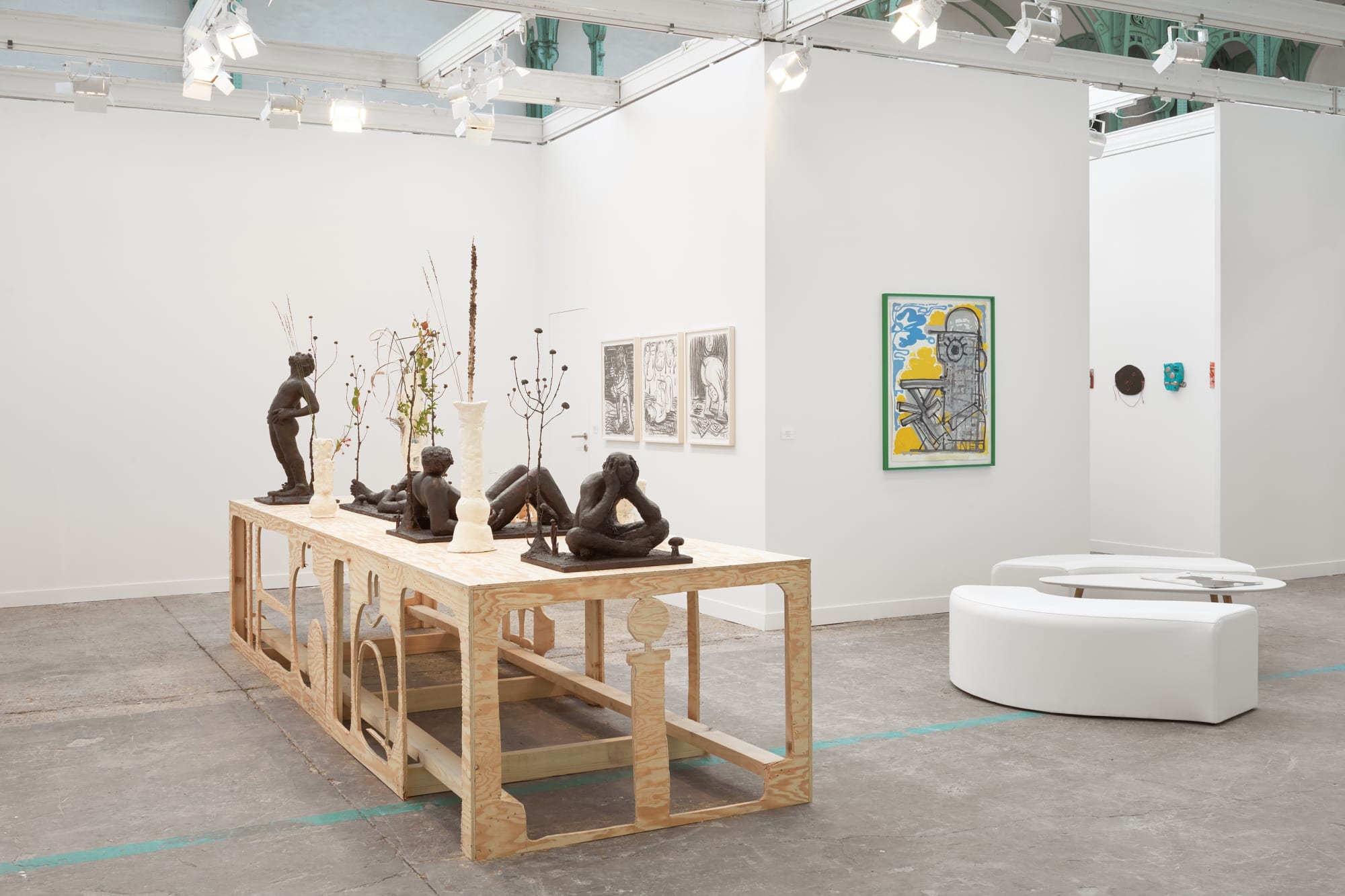 Solo installation of Nicole Eisenman's work at FIAC. Sculptures and works on paper.