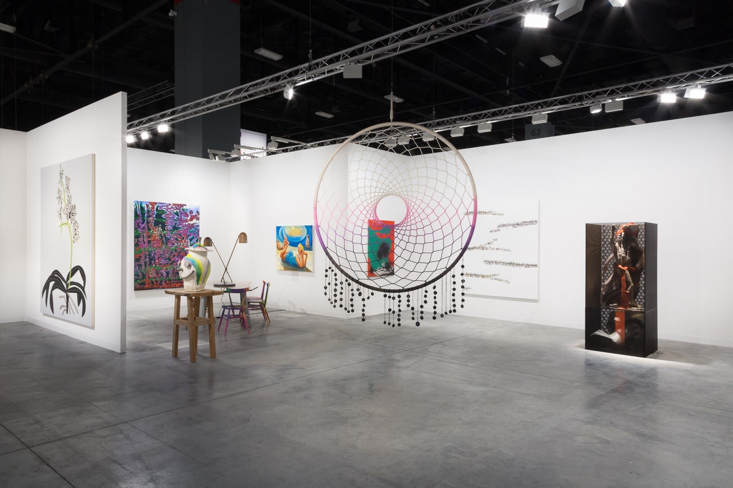 Booth shoots. Many gallery artists included, among them Chris Martin, Jim Lambie, and Ellen Berkenblit.