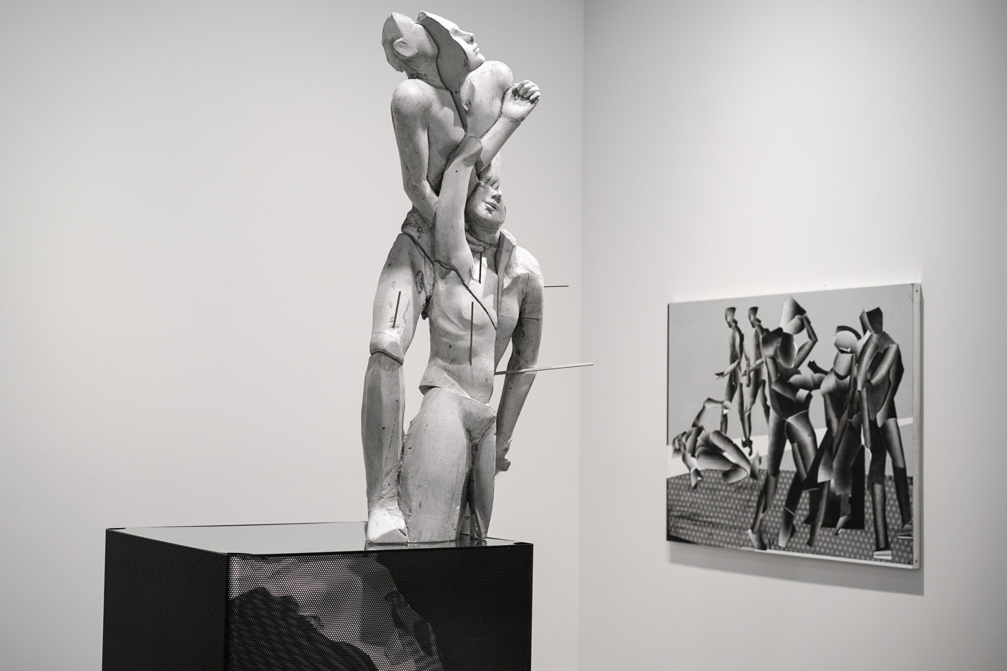 Installation view of Matthew Monahan's solo show. Two of Monahan's works featured.