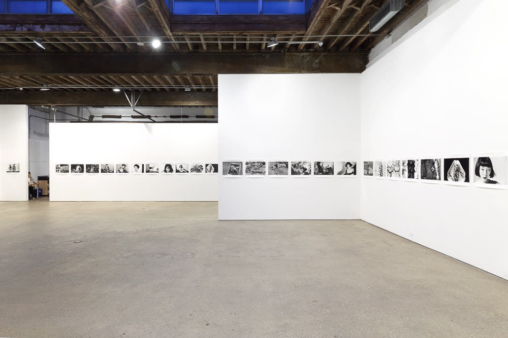 Installation view of Araki's Eros Diary, a long running script of 77 new black and white gelatin prints. Another section of the script.