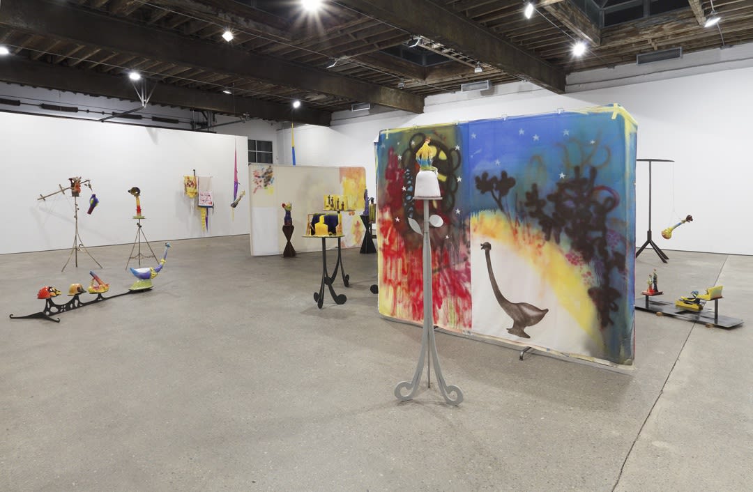 Installation view of Alessandro Pessoli's fifth solo show at Anton Kern Gallery. Another shot of the installation.