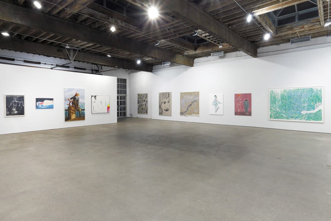 Installation view of Dan McCarthy's curated show titled It's Always Summer on the Inside, examining the intersection of private, personal expression and the outgoing expressiveness of Summer. An additional set of works.