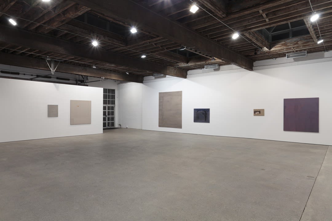 Installation view of Danish artist Sergej Jensen's third solo show at Anton Kern Gallery, featuring a new body of paintings. A few additional works.