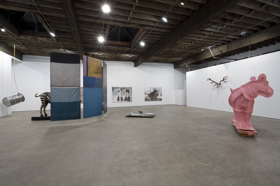 Installation view of Michael Joo's solo show. Distanced shot of show.