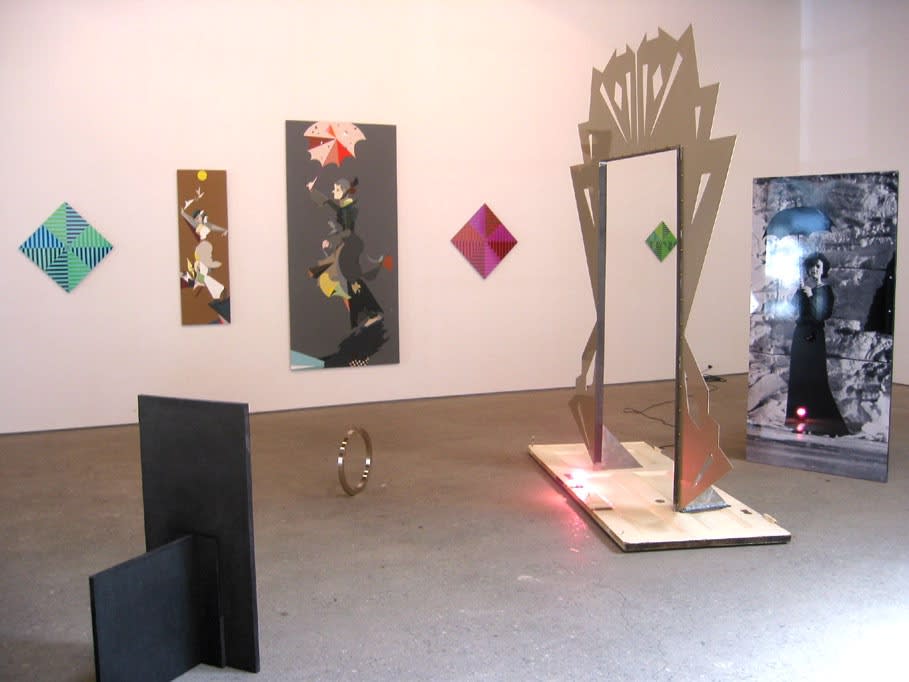 Installation view of Lothar Hempel's solo show titled Umbrella. A few works featured.