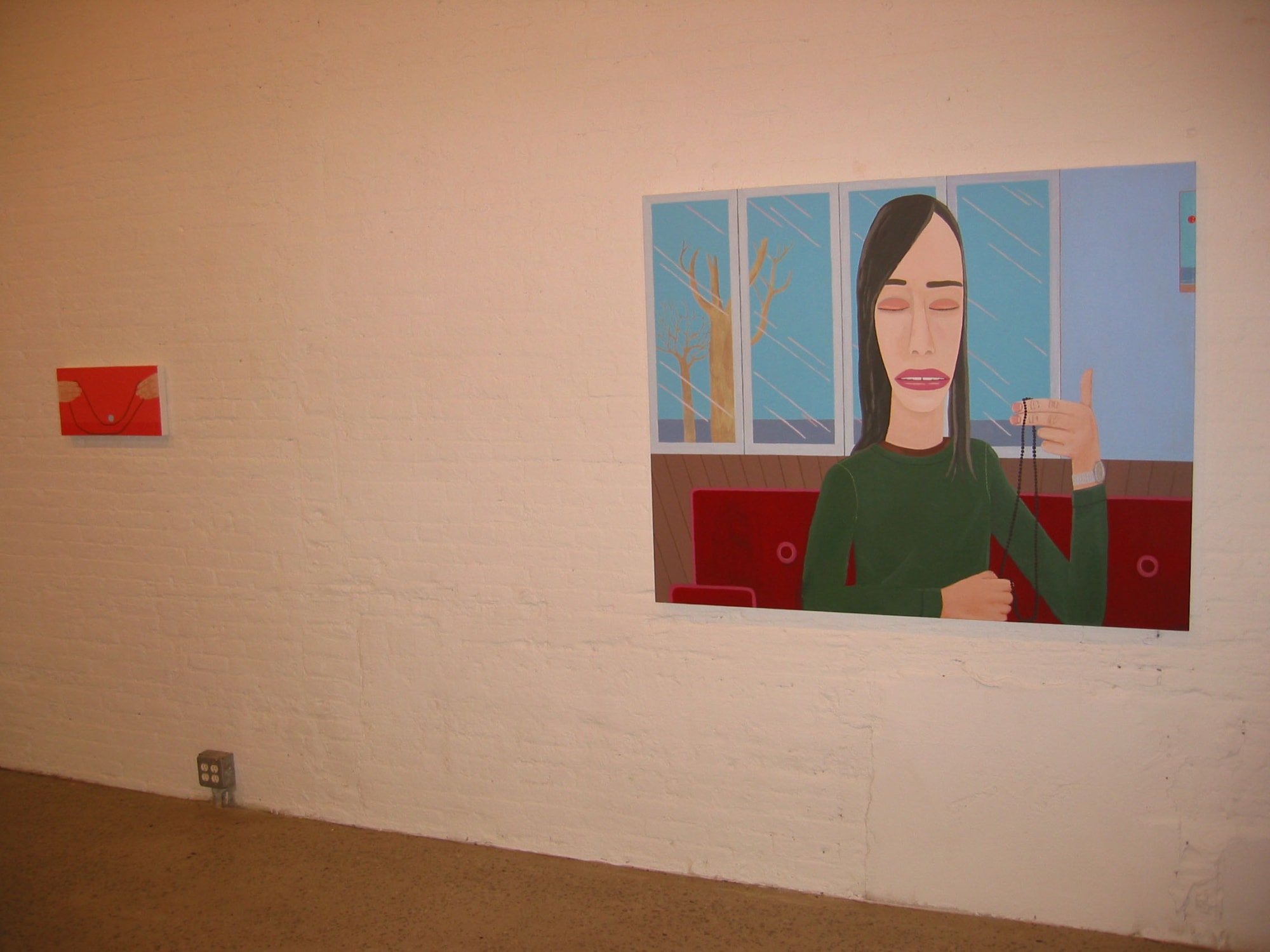 Installation view of Brian Calvin's first show at Anton Kern Gallery. Two works shown.