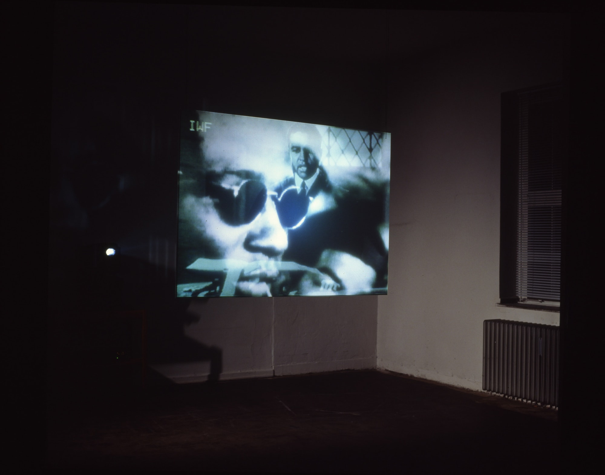 Installation view of Odenbach's video installation, 1997.