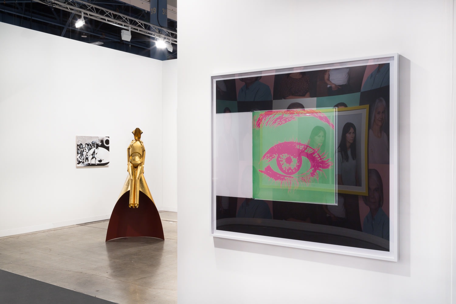 Installation view of Art Basel Miami 2015. Two works featured.