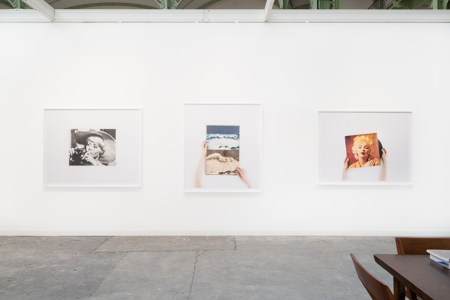 Installation view of Anne Collier's solo exhibition at FIAC 2015. Three works featured.